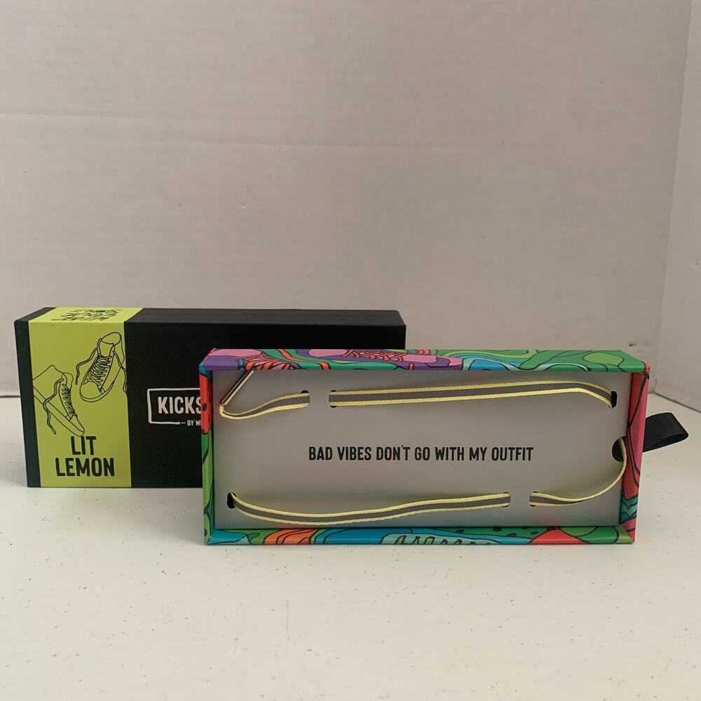 Wear Your Sole Kickstrands Reflective Lit Lemon Neon Yellow 43'' Shoe Laces